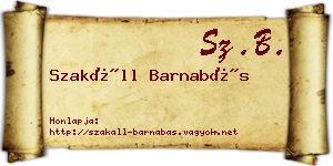 Szakáll Barnabás névjegykártya