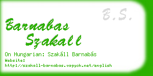 barnabas szakall business card